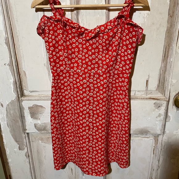 Padini Authentics || Western Red Floral Mini Dress - Picture 1 of 7